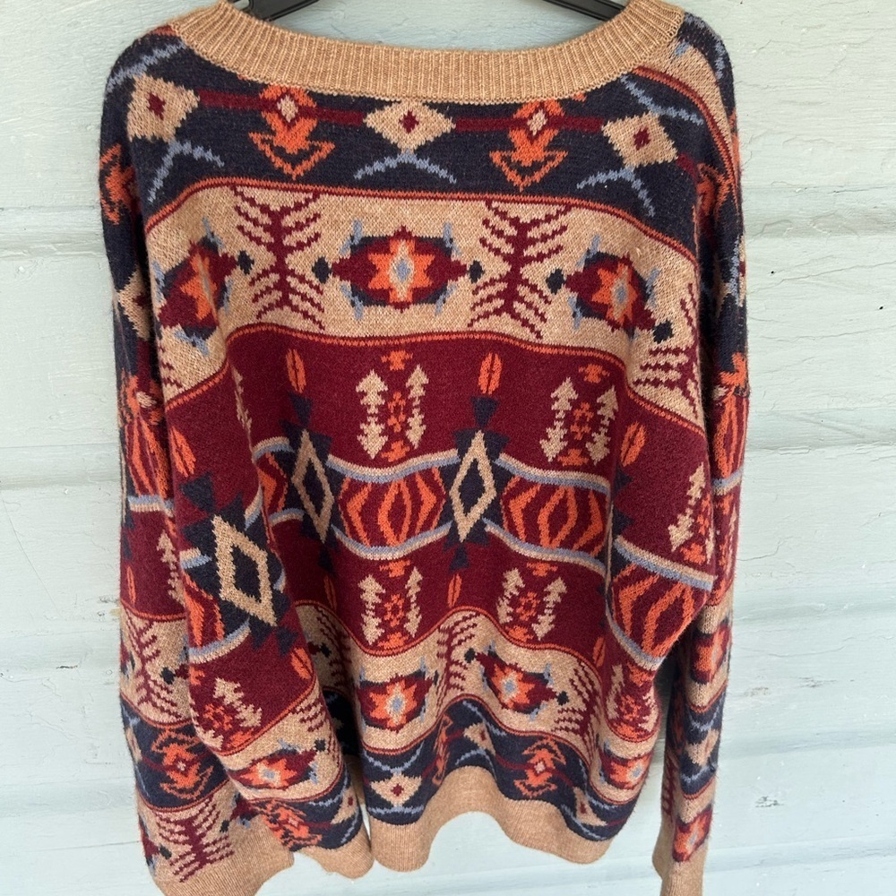 Scandi Girls Elegant Multicolor Patterned Sweater - Picture 2 of 5